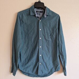 Nautica Men's Teal Pinstripe Button Down Shirt